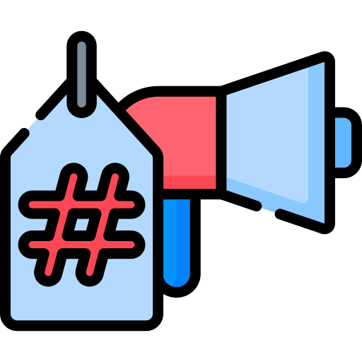 Hashtag tag advertising campaign icon