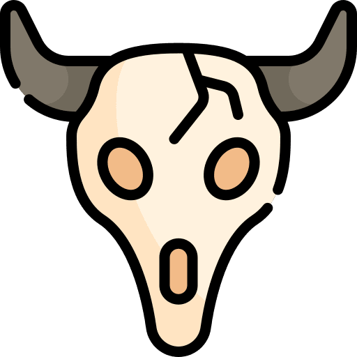 Bull skull animals western ornament icon