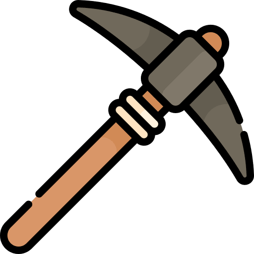 Pickaxe pick construction tool icon
