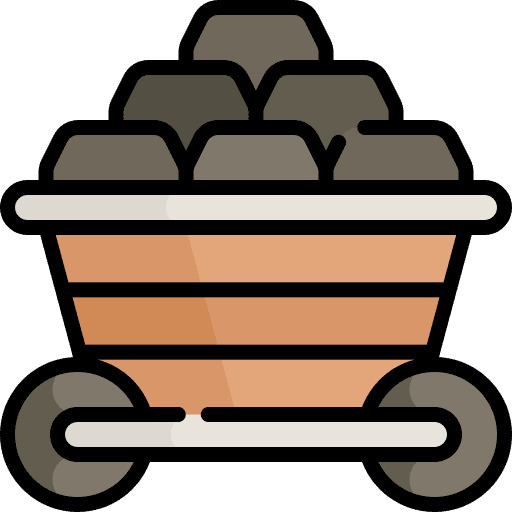 Mine cart cart coal wagon icon