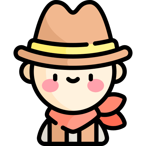 Cowboy man user hat icon