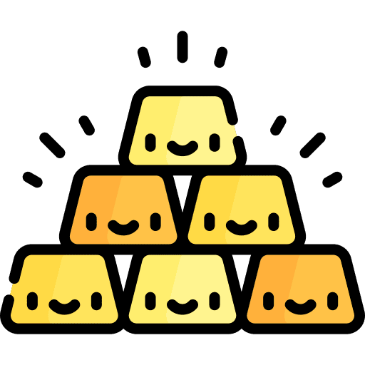 Gold ingots treasure wealth gold bars icon