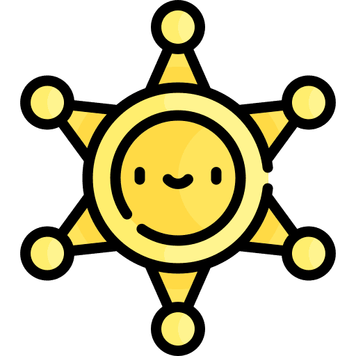 Sheriff badge protection justice star icon