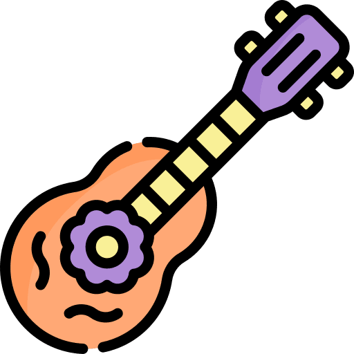 Guitar folk orchestra music and multimedia icon
