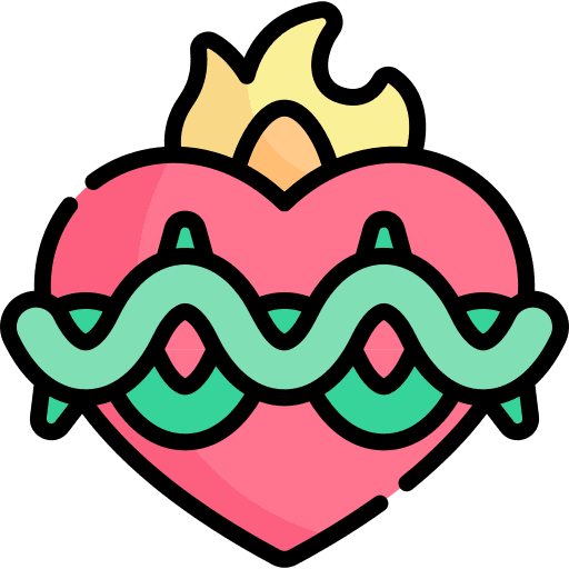 Heart fire christian burning icon