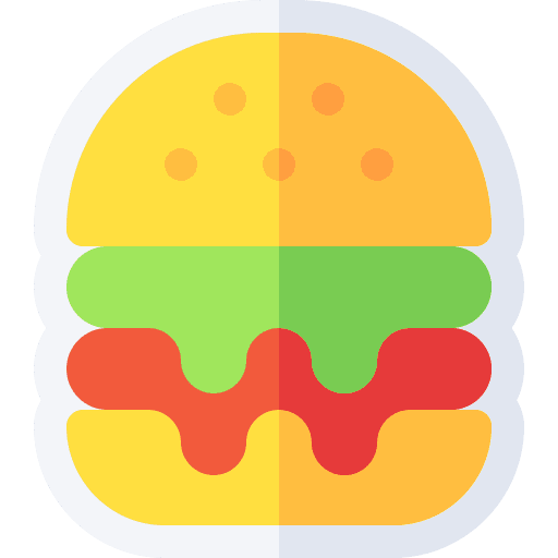 Burger junk food hamburger food and restaurant icon