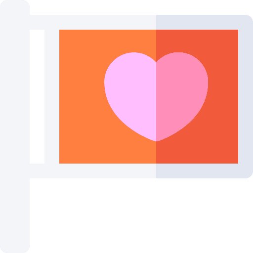 Flag solidarity flags heart icon