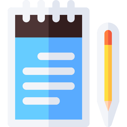 Planning notebook education note icon