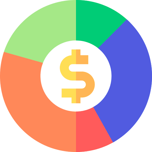 Pie chart graphic pie chart dollar symbol icon