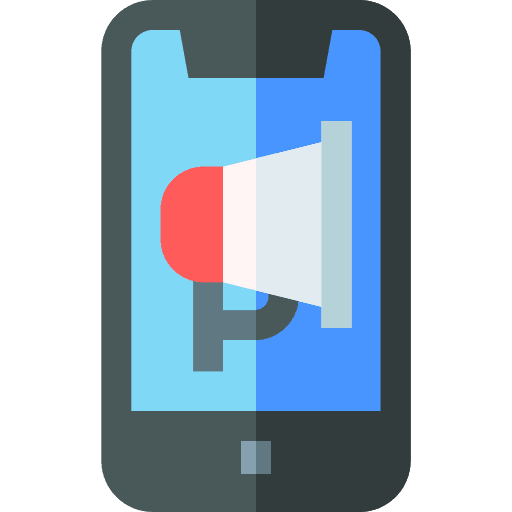 Advertisement marketing mobile phone megaphone icon