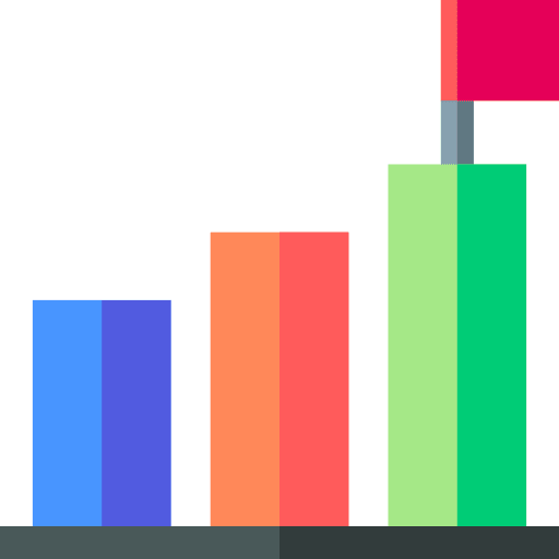 Goal business and finance success development icon