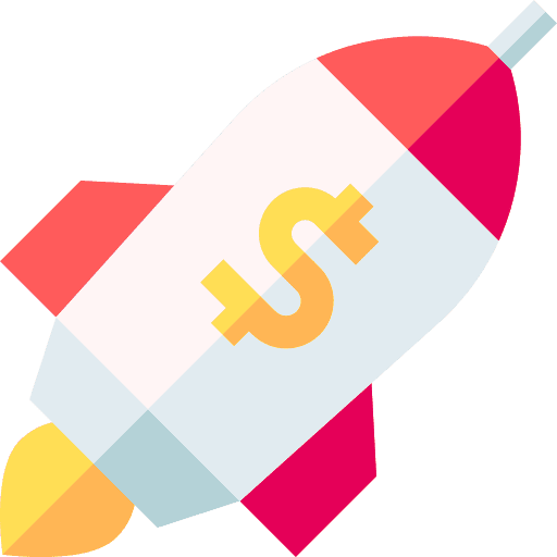 Launch dollar symbol transportation start up icon