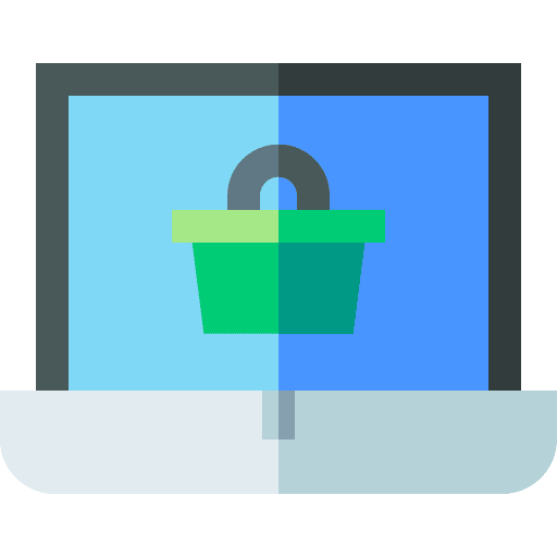 Online shopping shopping basket online store laptop icon