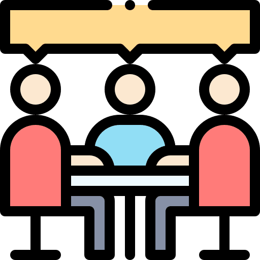 Meeting dialogue focus group communication icon