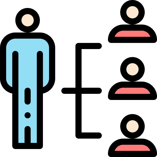 Facilitator teamwork network leader icon