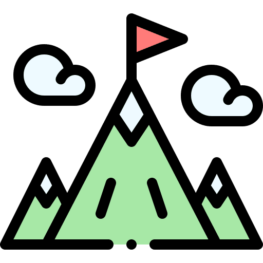 Achievement goal winner mountain icon