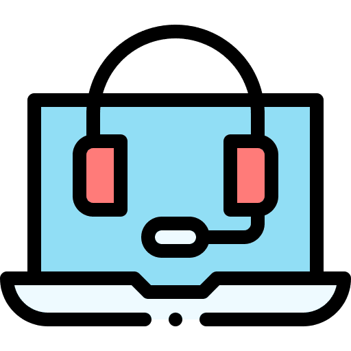 Laptop customer support headphone technical support icon
