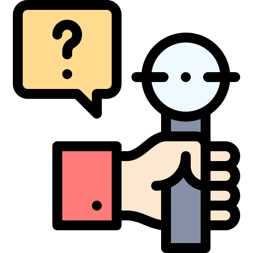 Microphone asking microphone question icon