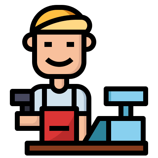Cashier occupation man monitor icon