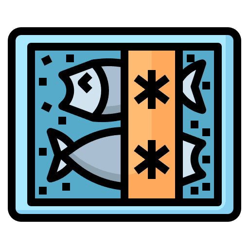 Seafood food and restaurant frozen ice icon