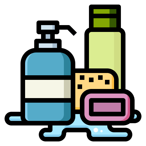 Cleaning tools clean soap bubbles handwash icon
