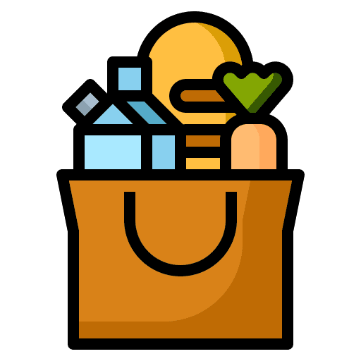Grocery bag shopping center shopping cart commerce icon