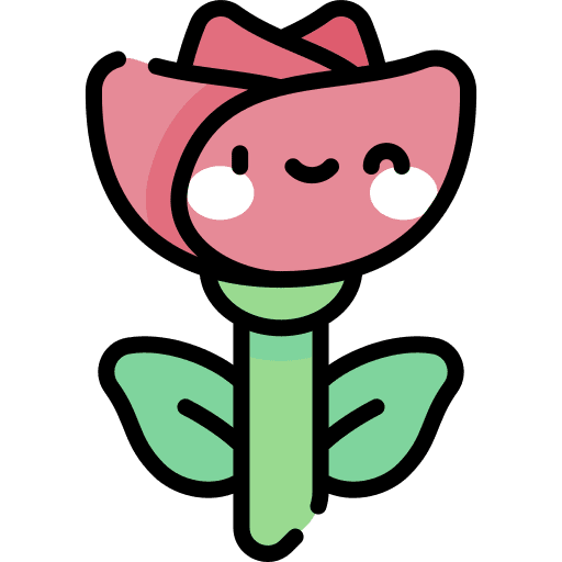 Rose rose smiley flower icon