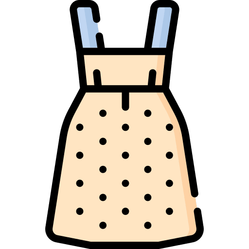 Dress femenine dress dots icon