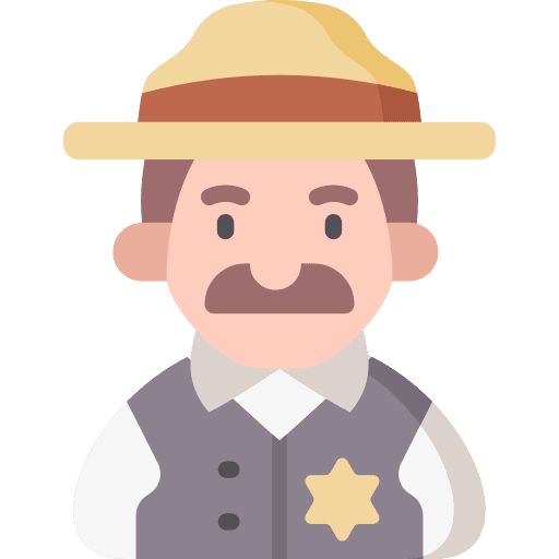 Sheriff wild west job man icon