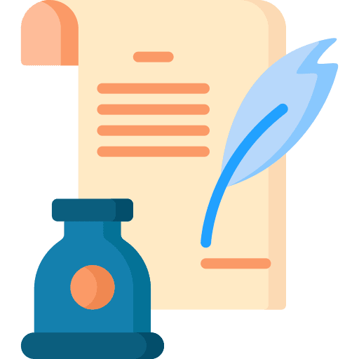 Writing letter ink quill icon