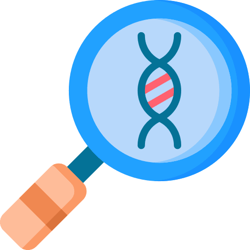 Gene gene therapy loupe dna icon