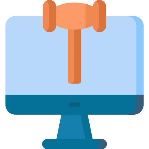 Online computer law judge icon