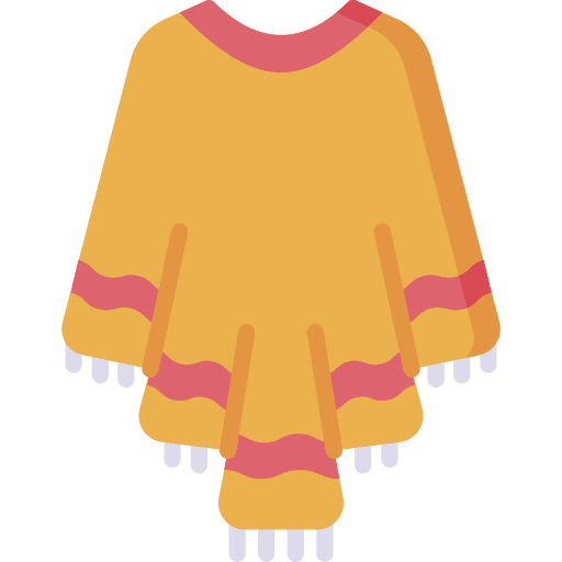 Poncho short traditional shirt icon