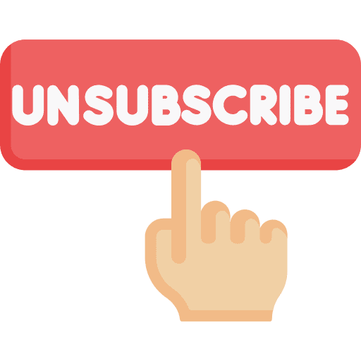 Unsubscribe button interface marketing icon
