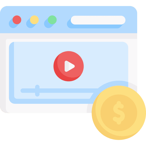 Monetization ads play button social media icon