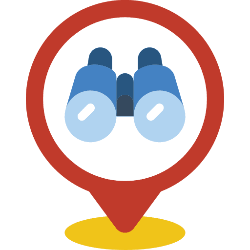 Pin binoculars spot pin icon