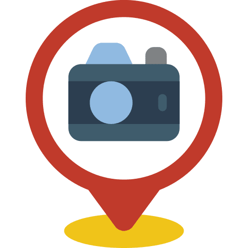 Pin device photo maps and location icon