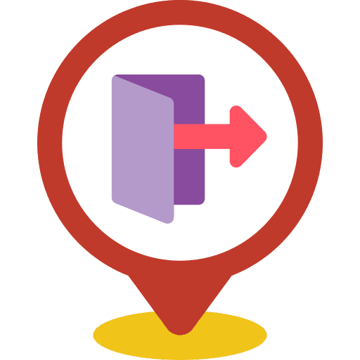 Pin pin building exit icon