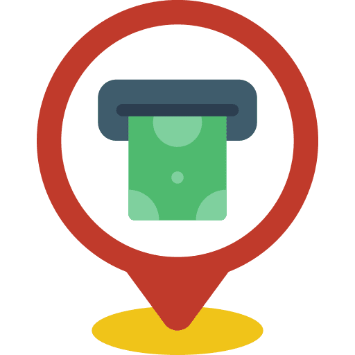 Pin cash atm machine icon