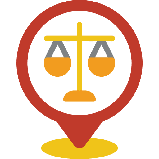 Pin court building location icon