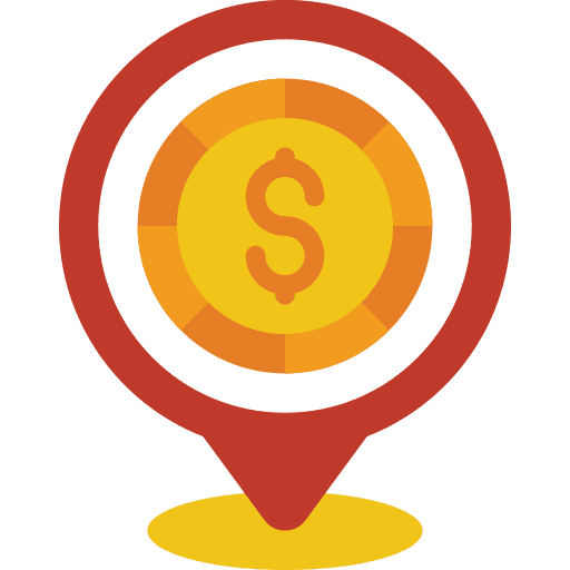 Pin map money pin icon