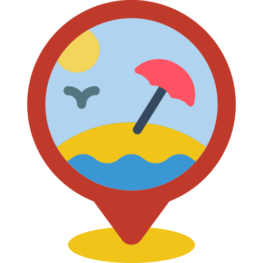 Pin pin beach maps and location icon