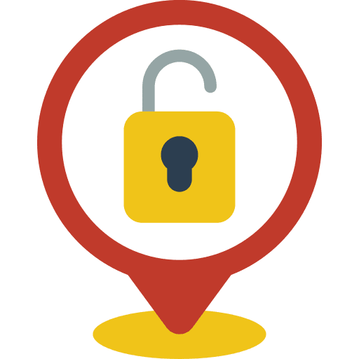 Pin security padlock secure icon