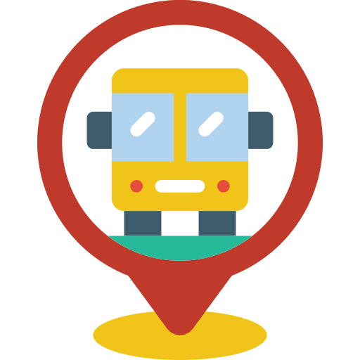 Pin transport maps and location public icon