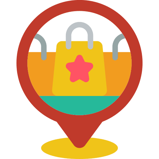 Pin bags mall pin icon