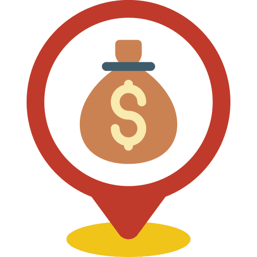 Pin bank maps and location location icon