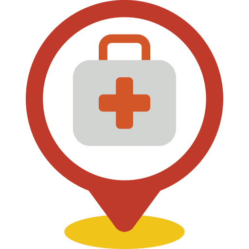 Pin health maps and location first icon
