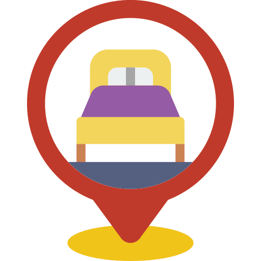Pin maps and location pin hotel icon