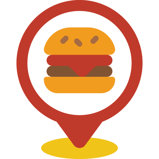 Pin place burger maps and location icon