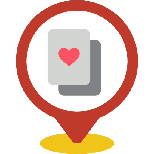 Pin gambling location casino icon